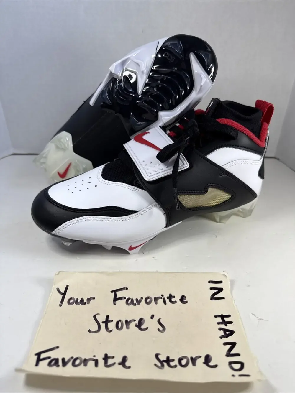 Nike Diamond Turf 93 TD Football Cleats Prime HF5298-100 White Red Men’s Size 11